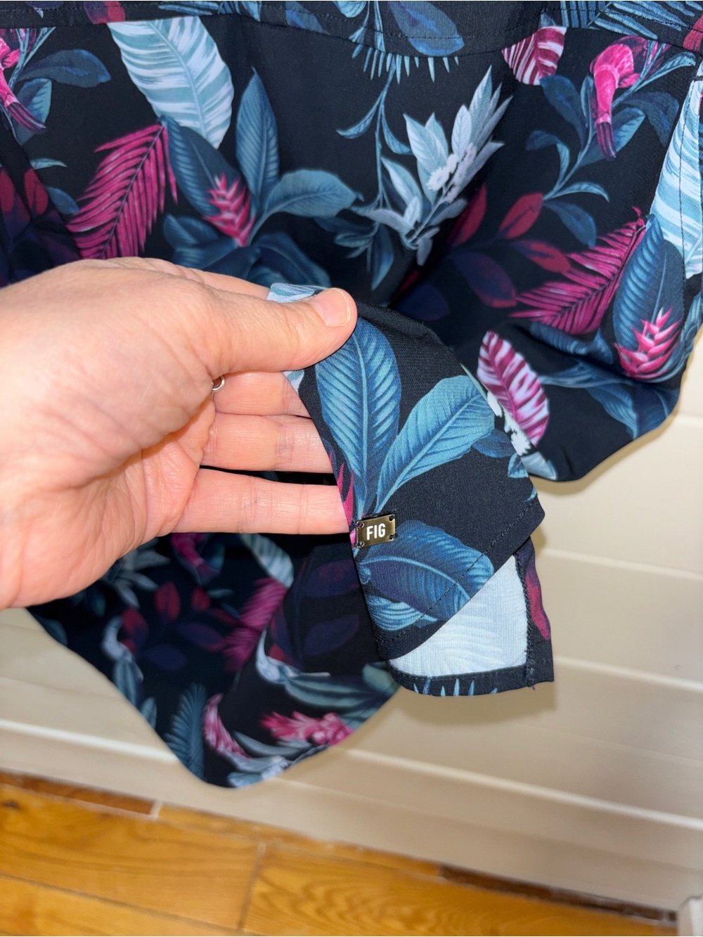 FIG Black Tropical Print Sleeveless Dress Size XL - Picture 4 of 10